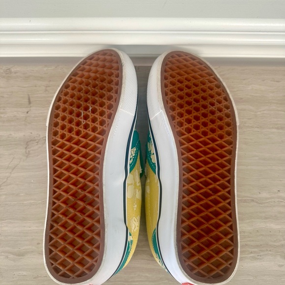 Vans Green and Yellow Slip-On Shoes - Picture 5 of 7